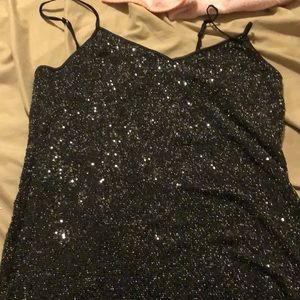 Black express sequence tank top